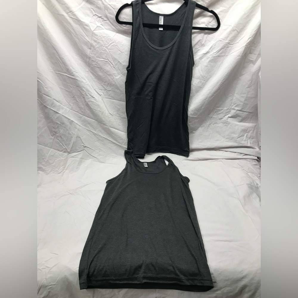 NEW 2 Pack American Apparel TriBlend Tri Blend Dark Gray Tank Top XS & S unisex
